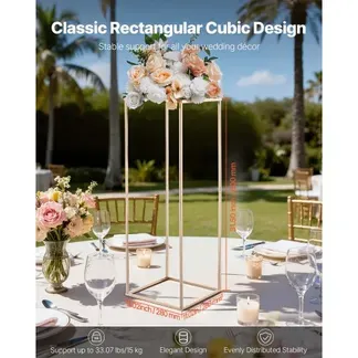 VEVOR Hochzeitsblumenständer 280x280x800mm, 10 Stk. Blumenhocker, Blumenständer mit Metallablage, goldener rechteckiger Pflanzenhocker für Hochzeiten, Partys, Geburtstage, Tischdekorationsständer VEVOR Hochzeitsblumenständer 280x280x800mm, 10 Stk. Blumenhocker, Blumenständer mit Metallablage, goldener rechteckiger Pflanzenhocker für Hochzeiten, Partys, Geburtstage, Tischdekorationsständer