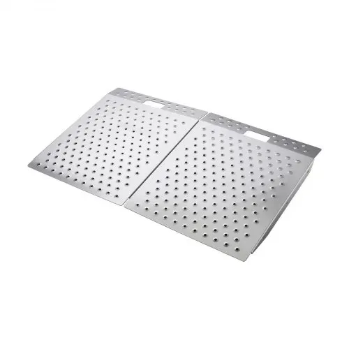 VEVOR 2x Schwellenrampe 750x617mm, 340,2kg Belastbare Rollstuhlrampe für Max. 165mm Höhe, Rutschfeste Auffahrschiene aus Alu, Stabile Auffahrrampe für Rollstuhl Scooter Türschwelle Bordsteine Treppen – Bild 8