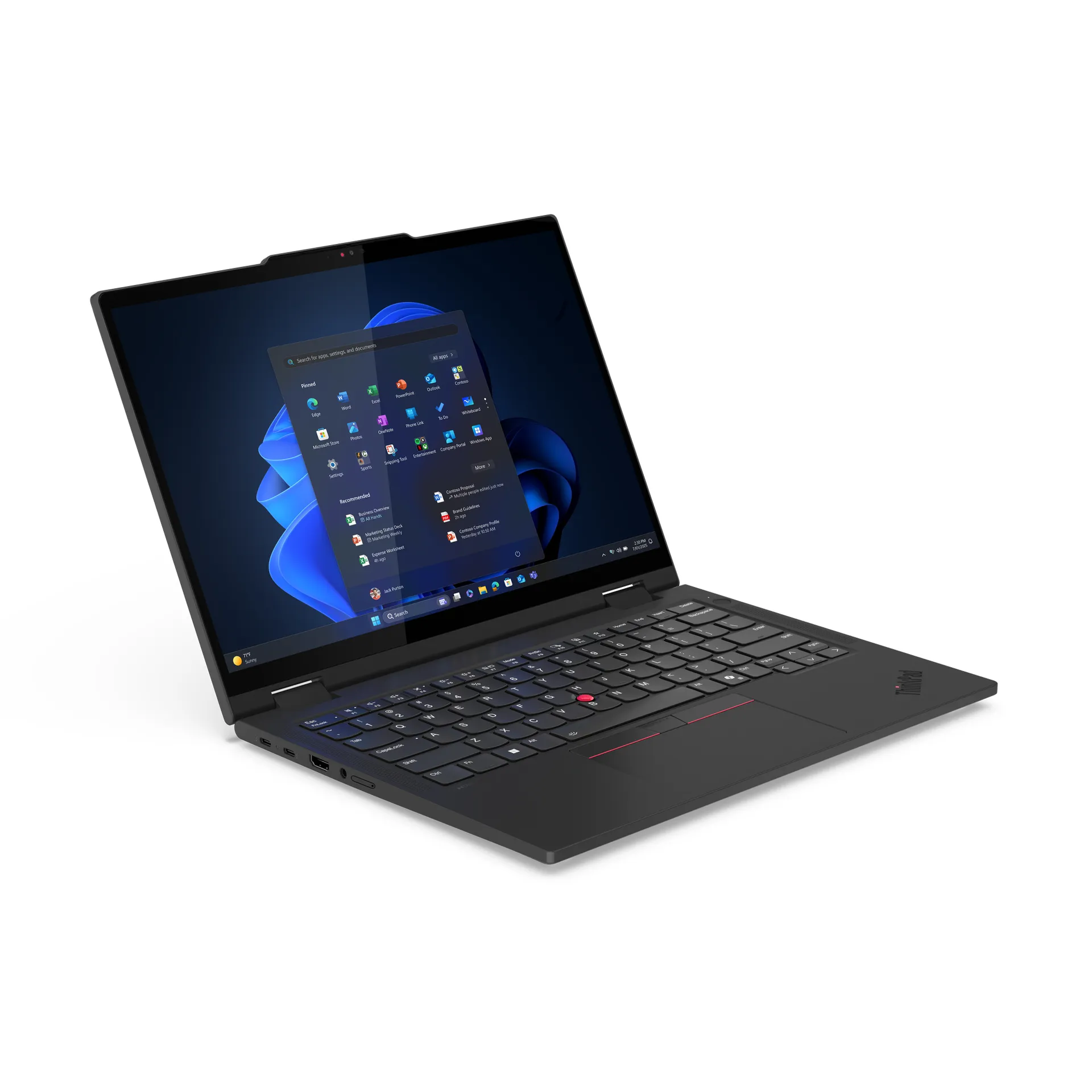 Lenovo ThinkPad T14s 2-in-1 Gen 1 Intel Core Ultra 7 255U Hybrid (2-in-1) 35,6 cm (14") Touchscreen WUXGA 32 GB LPDDR5x-SDRAM 1 TB SSD Wi-Fi 7 (802.11be) Windows 11 Pro Deutsch Schwarz – Bild 6