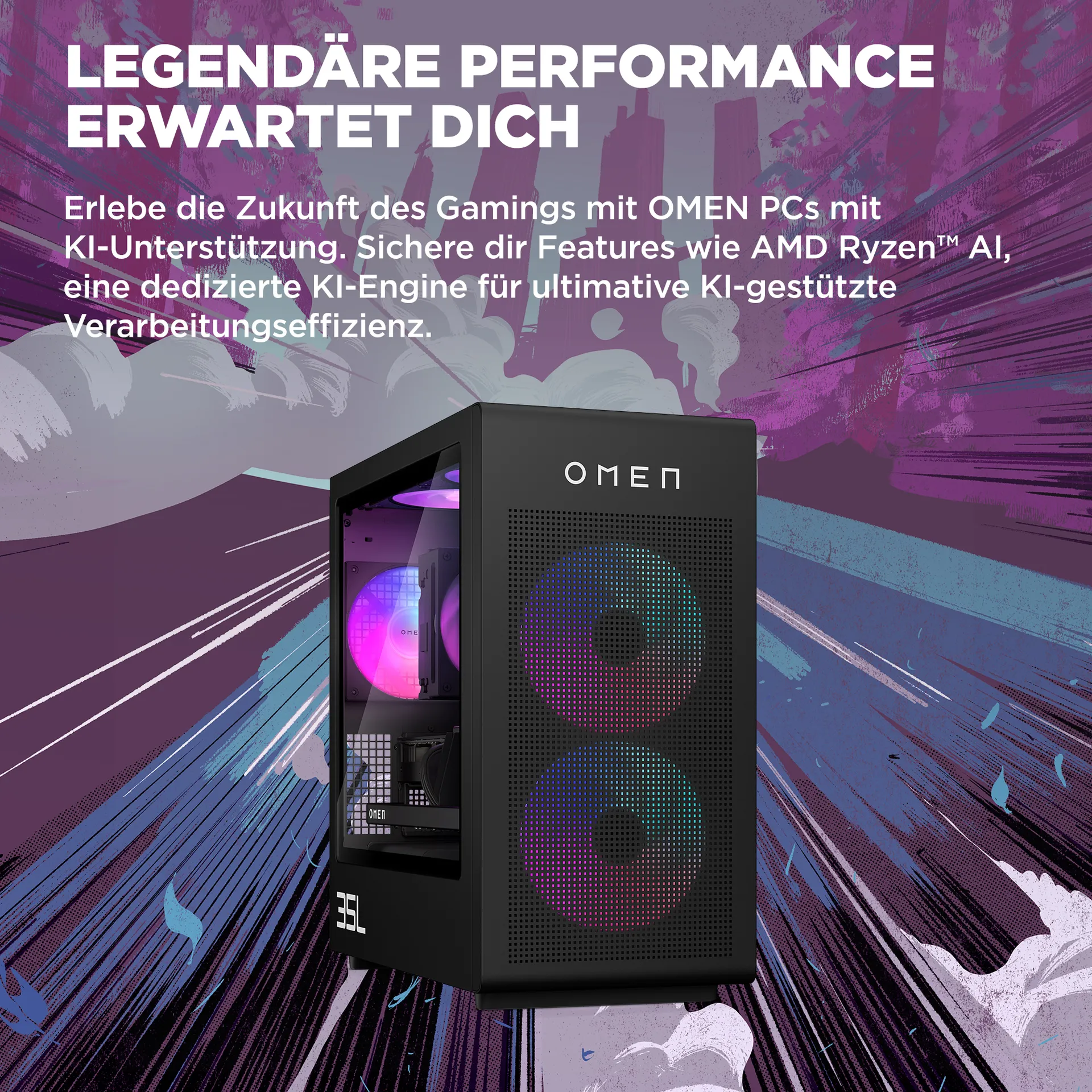 HP OMEN 35L Gaming GT16-0192ng AMD Ryzen™ 7 8700F 32 GB DDR5-SDRAM 1 TB SSD NVIDIA GeForce RTX 5070 Ti FreeDOS Tower PC AI PC Schwarz – Bild 6