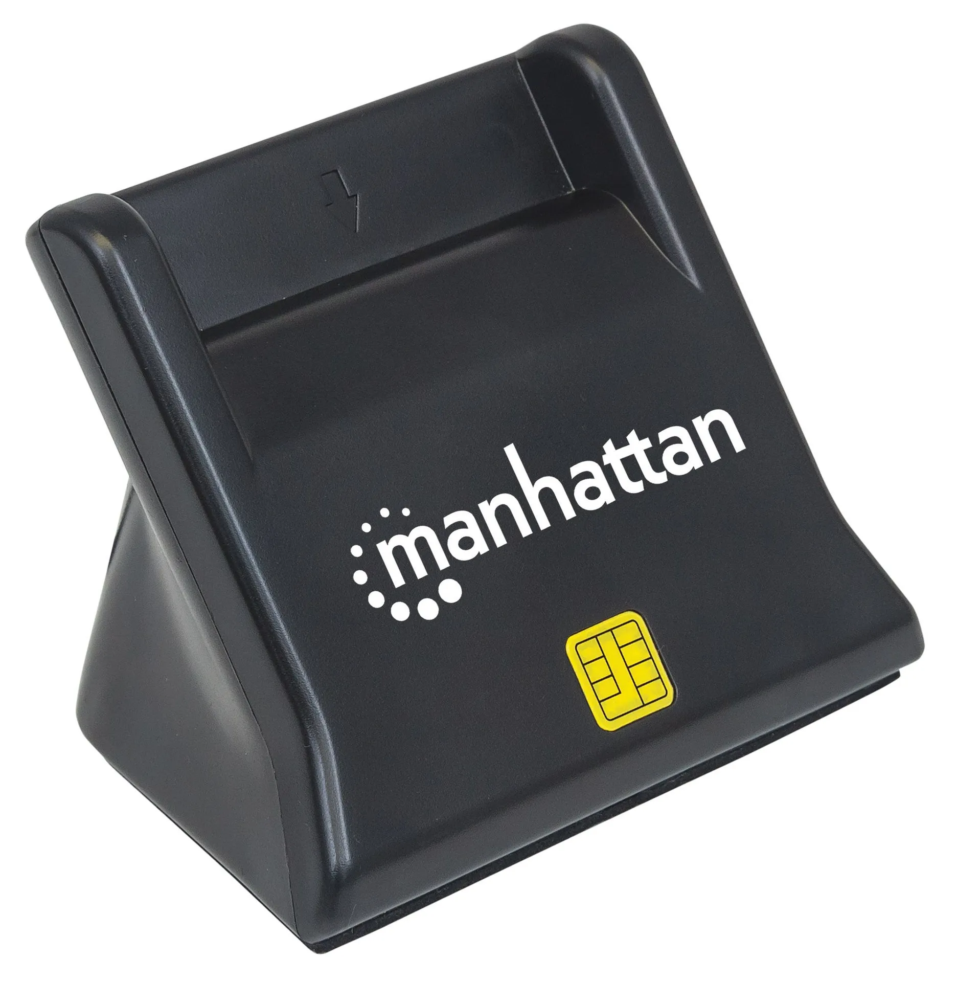 Manhattan USB 2.0 Smartcard-/SIM-Kartenlesegerät mit Standfuß, USB-A-Stecker, Kontaktlesegerät, Desktop, extern, schwarz – Bild 2