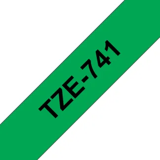 Brother TZE-741 Etiketten erstellendes Band Schwarz auf grün TZ Brother TZE-741 Etiketten erstellendes Band Schwarz auf grün TZ