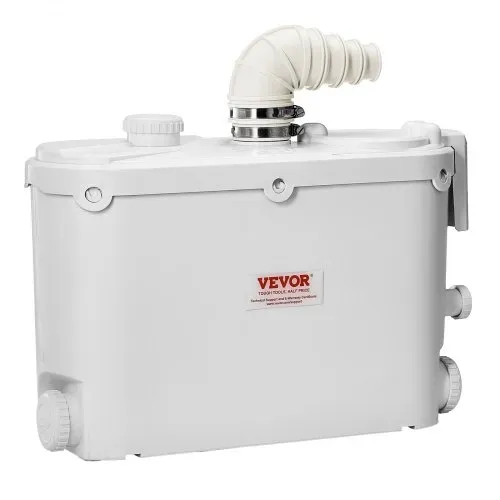 VEVOR Hebeanlage, 500 W, 110 L/min Durchfluss, 8 m Förderhöhe, Schmutzwasserpumpe mit 4 Wassereinlässen, Abwasserhebeanlage für Küche, Keller, Dusche, Waschbecken, Waschküche, Badewanne – Bild 10