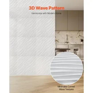 VEVOR 3D-Wandpaneele, 12er-Set, 50×50 cm PVC-Moderne minimalistische Wandverkleidung, 2,97m² Deckkraft, Inneneinrichtung für Schlafzimmer, Wohn- und Spielzimmer, Mattweiß VEVOR 3D-Wandpaneele, 12er-Set, 50×50 cm PVC-Moderne minimalistische Wandverkleidung, 2,97m² Deckkraft, Inneneinrichtung für Schlafzimmer, Wohn- und Spielzimmer, Mattweiß
