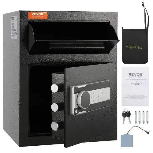 VEVOR 1,7 L Depository Safe, Deposit Safe mit Drop-Slot, elektronischem Codeschloss und 2 Notfallschlüsseln, 45 x 30 x 35 cm, Geschäftssafe für Bargeld, zu Hause, Hotel, Büro – Bild 8