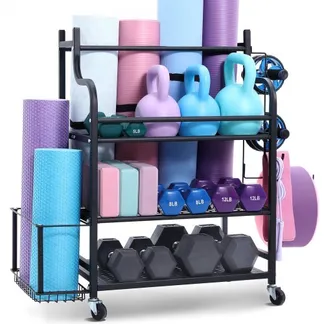 VEVOR Heimgymnastik Aufbewahrungsregal Aufbewahrungsständer Yogamattenhalter (3 Schichten), Yogamatten Gewichtheben Rack mit Rädern & Haken, Hantel Gewichtheben Rack für Heimübung Fitnessgeräte VEVOR Heimgymnastik Aufbewahrungsregal Aufbewahrungsständer Yogamattenhalter (3 Schichten), Yogamatten Gewichtheben Rack mit Rädern & Haken, Hantel Gewichtheben Rack für Heimübung Fitnessgeräte
