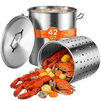 VEVOR Kochtopf 39,7 L Edelstahl, 350 x 410 mm Großvolumiger Suppentopf mit Sieb, als Spargeltopf Soßentopf Geeignet, Praktischer Küchentopf Große Zutaten VEVOR Kochtopf 39,7 L Edelstahl, 350 x 410 mm Großvolumiger Suppentopf mit Sieb, als Spargeltopf Soßentopf Geeignet, Praktischer Küchentopf Große Zutaten