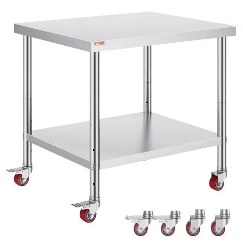 VEVOR Arbeitstisch 91 x 76 x 82 cm Edelstahl Catering Arbeitstisch etwa 160 kg für Belastbarkeit Lebensmittel Zubereitungstisch Gewerbliche Arbeitstisch für Küche Bar Restaurantar 4 verstellbare Füße VEVOR Arbeitstisch 91 x 76 x 82 cm Edelstahl Catering Arbeitstisch etwa 160 kg für Belastbarkeit Lebensmittel Zubereitungstisch Gewerbliche Arbeitstisch für Küche Bar Restaurantar 4 verstellbare Füße