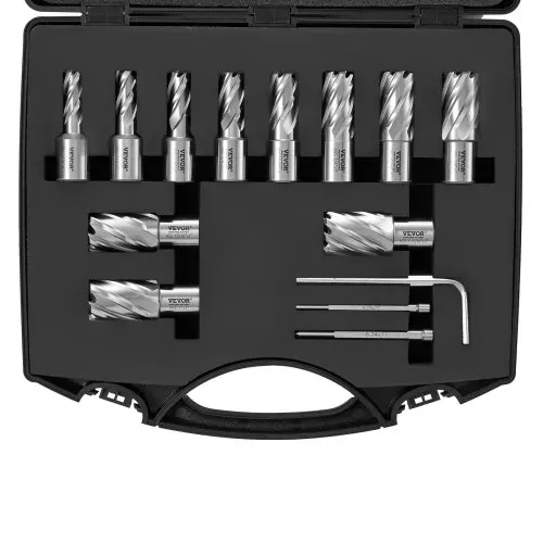 VEVOR Kronenbohrer-Set Metall 13 tlg. 7/16, 1/2, 9/16, 11/16, 5/8, 3/4, 13/16, 7/8, 15/16, 1, 1-0,16cm Kernbohrer-Satz 25.4mm Schnitttiefe Ringschneider-Set, Zubehör für Magnetbohrmaschinen VEVOR Kronenbohrer-Set Metall 13 tlg. 7/16, 1/2, 9/16, 11/16, 5/8, 3/4, 13/16, 7/8, 15/16, 1, 1-0,16cm Kernbohrer-Satz 25.4mm Schnitttiefe Ringschneider-Set, Zubehör für Magnetbohrmaschinen