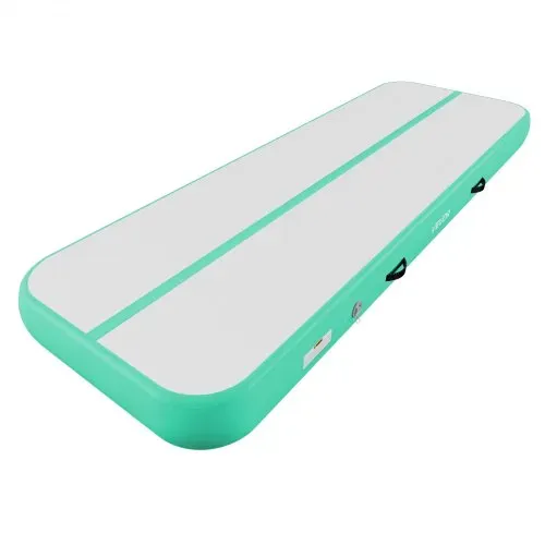 VEVOR Aufblasbare Gymnastikmatte 300x100x20 cm Airtrack-Turnmatte für Training, Wettkampfsport & Yoga, mit Rutschfester Oberfläche, 600-W-Elektroluftpumpe, Reparaturflicken, Düsen & Tasche, Mintgrün – Bild 9