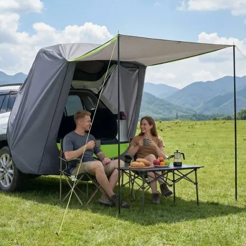 VEVOR Heckklappenzelt Autozelt (1,5 x 1,5 m Hauptzelt), Wasserdichtes (PU2000 mm) Campingzelt mit Sonnensegel & Tragetasche, SUV-Heckzelt für Camping Wandern Outdoor-Aktivitäten Tragbar – Bild 7