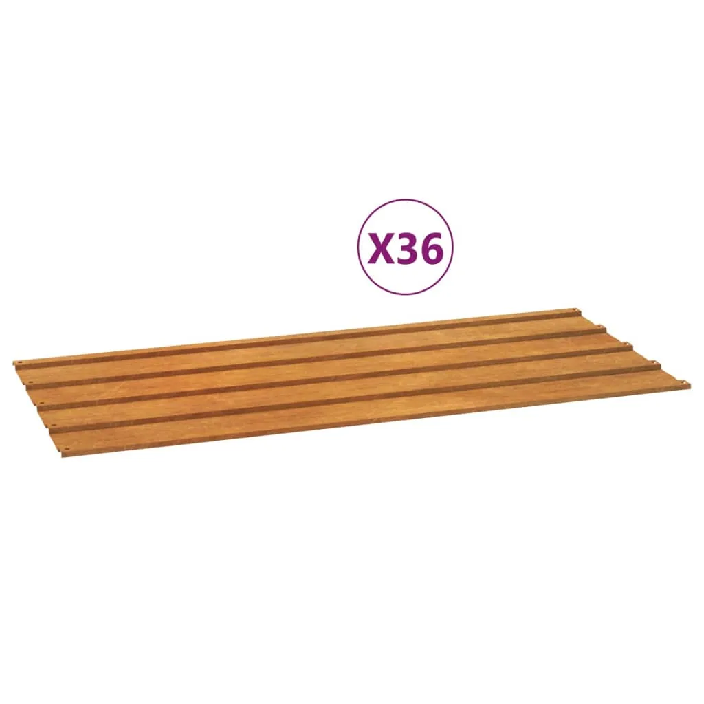vidaXL Dachplatten 36 Stk. Rostig 100x44 cm Cortenstahl – Bild 2