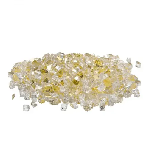 VEVOR Feuerglas, 4,5 kg hochtemperaturbeständige Glassteine, 12,7 mm reflektierende Feuerstellen-Glasperlen, Feuerstelle Glasfelsen, Kaminglas, Feuerkristall, Feuerperlen, für Kamin, Golden – Bild 10