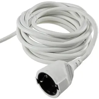 Schutzkontakt-Verlängerung, 5m, weiß H05VV-F3G 1,5mm² 16A/250V Schutzkontakt-Verlängerung, 5m, weiß H05VV-F3G 1,5mm² 16A/250V