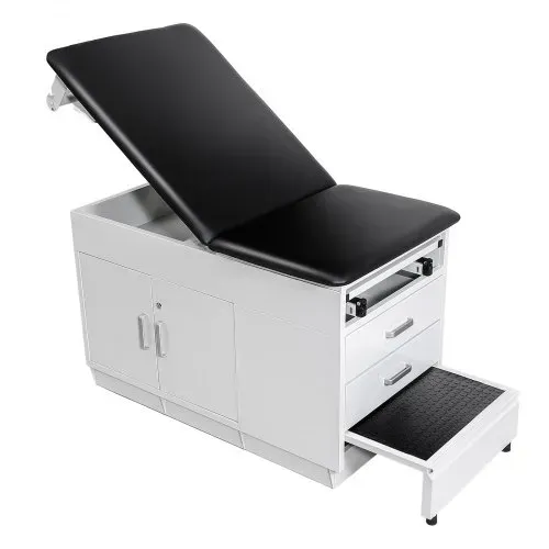 VEVOR Untersuchungsliege 227 kg, Ruheliege, Praxisliege mit verstellbarer Rückenlehne, abschließbarem Schrank, 2 Schubladen, Papierrollenhalter, Tritthocker & Beinstütze, 1380x700x780 mm – Bild 9
