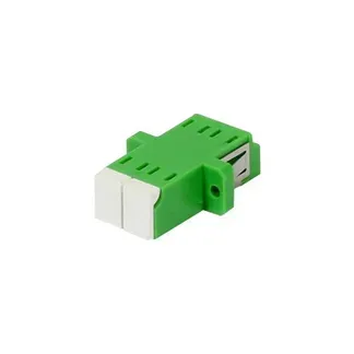 LWL-Kupplung,LC(APC)-Buchse/LC(APC)-Buchse, 9/125u Singlemode, grün, duplex, PVC, Keramikhülse, mit Flansch, mit einseitiger Laserschutzklappe, Synergy21 LWL-Kupplung,LC(APC)-Buchse/LC(APC)-Buchse, 9/125u Singlemode, grün, duplex, PVC, Keramikhülse, mit Flansch, mit einseitiger Laserschutzklappe, Synergy21