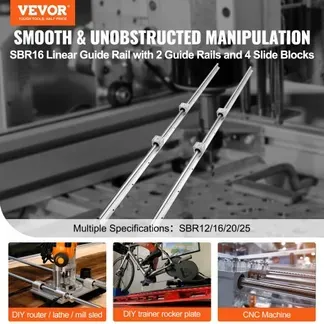 VEVOR Linearführung Linearschiene 2 Stk. SBR16-1500mm Kohlenstoffstahl Aluminium Führungsschiene mit 4 Stk. SBR16UU-Gleitblöcke Linearlager Lagerblock CNC Teile für 3D Drucker Fräs-/Drehmaschine VEVOR Linearführung Linearschiene 2 Stk. SBR16-1500mm Kohlenstoffstahl Aluminium Führungsschiene mit 4 Stk. SBR16UU-Gleitblöcke Linearlager Lagerblock CNC Teile für 3D Drucker Fräs-/Drehmaschine