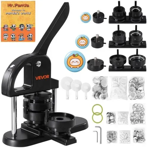 VEVOR Buttonmaschine Knopfmachermaschine 25/32/58mm, Badge Punch Press, Buttonpresse, DIY Badge Press Machine Button Badge Maker für Personalisiertes Abzeichen inkl. Zauberbuch – Bild 8