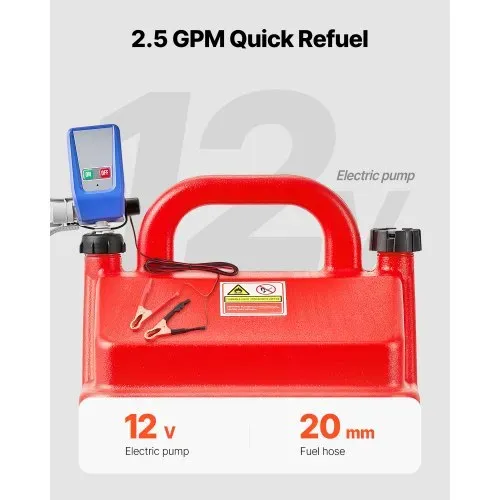 VEVOR Kraftstofftrolley, 60 L, Kraftstoffkanister mit 12 V DC Kraftstofftransferpumpe, 1,2 m Förderschlauch & Auto-Stop-Sensordüse, Tankadapter, geeignet für Diesel & Benzin, rot – Bild 2