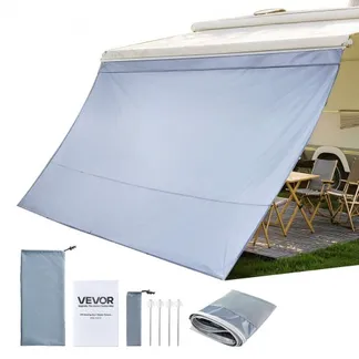VEVOR Sonnenschutz (2 x 3,7 m) für Markisen (4 m), Markisen-Vorderwand mit UV50+ & Reißverschluss-PU-Bezug & Doppelt Genähtem Polyester-Netzgewebe, Regenschutz für Wohnmobil, Camping & Wohnwagen VEVOR Sonnenschutz (2 x 3,7 m) für Markisen (4 m), Markisen-Vorderwand mit UV50+ & Reißverschluss-PU-Bezug & Doppelt Genähtem Polyester-Netzgewebe, Regenschutz für Wohnmobil, Camping & Wohnwagen