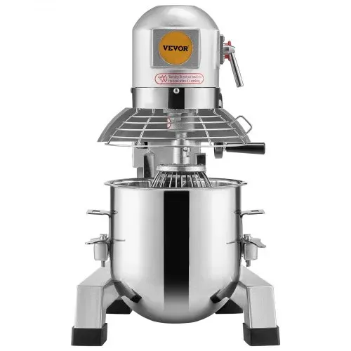 VEVOR Kommerzieller Küchenmixer, 18,7 l kommerzieller Standmixer mit 3 einstellbaren Geschwindigkeiten, 1100 W Teigmixer mit Edelstahlschüssel und 3 Mixaufsätzen, ideal für Restaurant, Bäckerei, Konditorei, Café – Bild 10