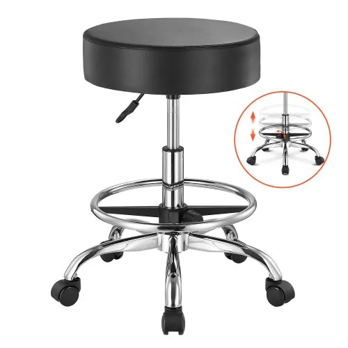VEVOR Sattelhocker Rollhocker 204 kg belastbarer höhenverstellbarer (55-71 cm) Drehhocker Arbeitshocker mit Rückenlehne & Fußstütze, PU-Leder-Drehsattelstuhl für Salon Spa Massage Klinik Schwarz VEVOR Sattelhocker Rollhocker 204 kg belastbarer höhenverstellbarer (55-71 cm) Drehhocker Arbeitshocker mit Rückenlehne & Fußstütze, PU-Leder-Drehsattelstuhl für Salon Spa Massage Klinik Schwarz