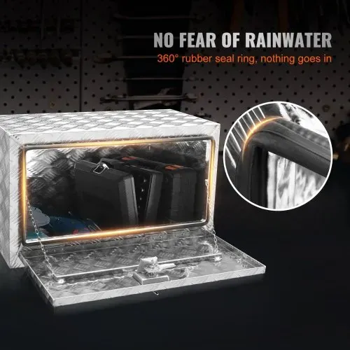 VEVOR Truckbox Werkzeugbox Anhängerbox Werkzeugkasten 760x355x405mm Pickup-Aufbewahrungsbox, Aluminium-Diamantplatten-Werkzeugkasten mit Schloss & Schlüsseln, Wasserdichte Anhänger-Aufbewahrungsbox – Bild 4
