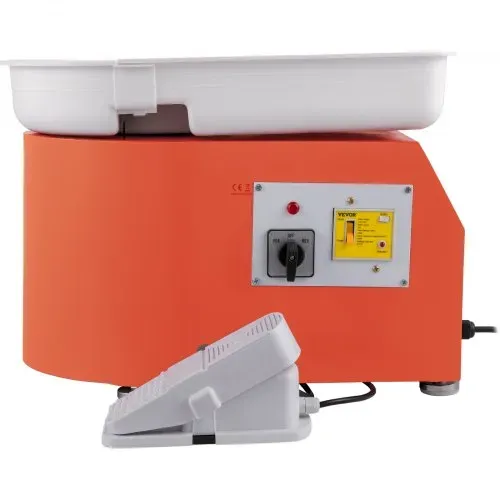 VEVOR 350 W 220 V Keramik Rad Maschine Töpferscheibe, Elektrische Drehscheibe 60 dB, Töpferscheibe Maschine, Max. 300 U/min, Plattenteller 28 cm, Aluminiumlegierung, DIY Töpferei, Orange, 13,3 kg – Bild 9