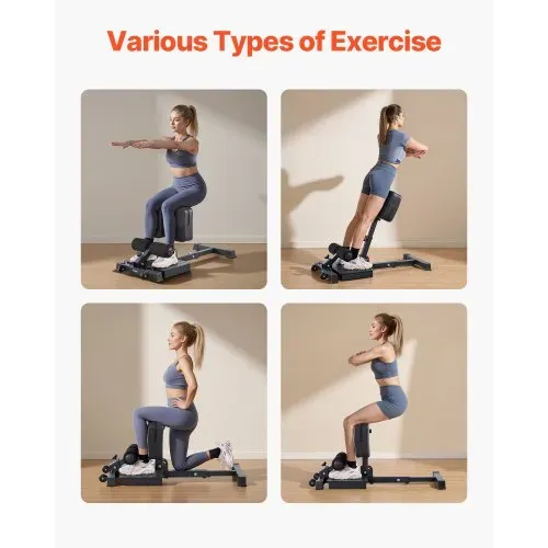 VEVOR Sissy Squat Maschine, multifunktionales Deep Sissy Squat Bench für Beinmuskeltraining, faltbarer Kniebeugentrainer für Rumpf Taille Gesäß, Beintrainingsgerät für Heim-Fitnessstudio – Bild 5