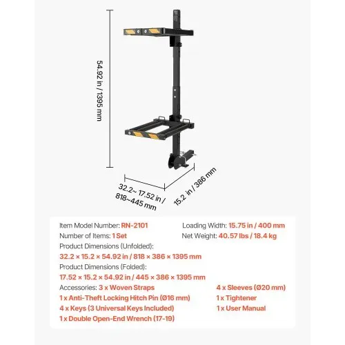 VEVOR Skiboard Snowboard Dachträger für bis zu 6 Paar Ski/4 Snowboards, abschließbarer Skidachträger mit Sicherheitsgurt & Kippzugang, verstellbarer Skihalter passend für die Anhängerkupplung – Bild 6