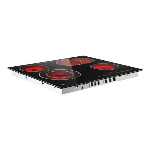 VEVOR Glaskeramikkochfeld 59 x 52 cm Einbau Elektrokochfeld 6600 W 4 Kochzonen, Keramikkochfeld mit 9 Leistungsstufen, Timer, Kindersicherung, Überhitzungsschutz und Touch-Bedienung, ohne Stecker – Bild 8