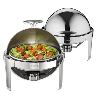 VEVOR 2-teiliger Speisenwärmer Wärmebehälter Chafing-Dish-Set Rolldeckel 5,5 L x 2, Rund Edelstahl Wärmebehälter Buffet Set inkl. Kraftstoffhalter & Esszange, für Restaurants, Buffets, Schulen usw. VEVOR 2-teiliger Speisenwärmer Wärmebehälter Chafing-Dish-Set Rolldeckel 5,5 L x 2, Rund Edelstahl Wärmebehälter Buffet Set inkl. Kraftstoffhalter & Esszange, für Restaurants, Buffets, Schulen usw.