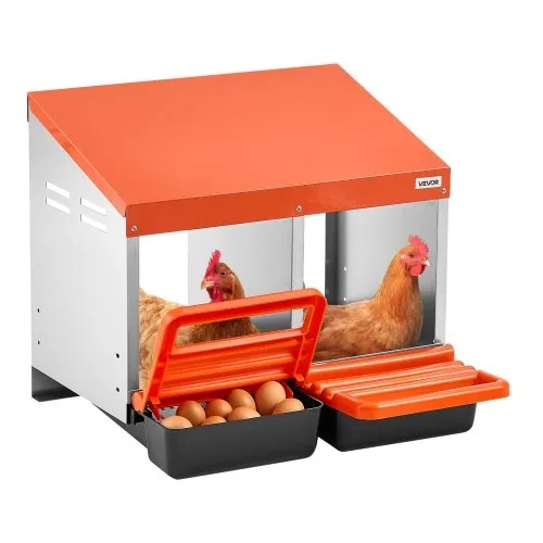 VEVOR Legenest 535x525x475 mm, 2 Fächer, Hühnernest aus Metall mit Fangschale & Lüftungslöchern, Geflügelnester, Abrollnest, ideal für Hennen, Enten, Hühner & anderes Geflügel, Orange VEVOR Legenest 535x525x475 mm, 2 Fächer, Hühnernest aus Metall mit Fangschale & Lüftungslöchern, Geflügelnester, Abrollnest, ideal für Hennen, Enten, Hühner & anderes Geflügel, Orange