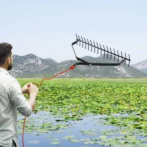 VEVOR Teichrechen 810x495x165 m, doppelseitiger Unkrautentfernungswerkzeug aus Eisen, leichter Teichpflanzenschneider mit 9 m Seil, kein Zusammenbau erforderlich, für Teich, See, Bach – Bild 7