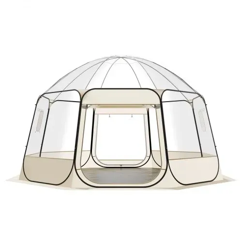 VEVOR Pop-up-Bubble-Zelt, 458 x 432 x 230 cm, transparentes Campingzelt, Garten-Kuppel-Iglu-Zelt mit Fenstern, Sportzelt, 540°-Panoramablick, für 12–15 Personen, Terrasse, Hinterhof – Bild 9
