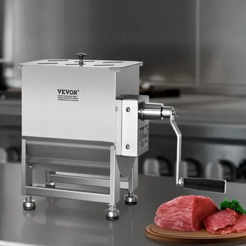 VEVOR manueller Fleischmischer 10 L Fleischverarbeitungsgerät (maximales Mischen von 6,8 kg Fleisch), Fleischmischer aus Edelstahl, Wurstmischer mit Untersetzungsgetriebe, Handmixer für Hackfleisch – Bild 7
