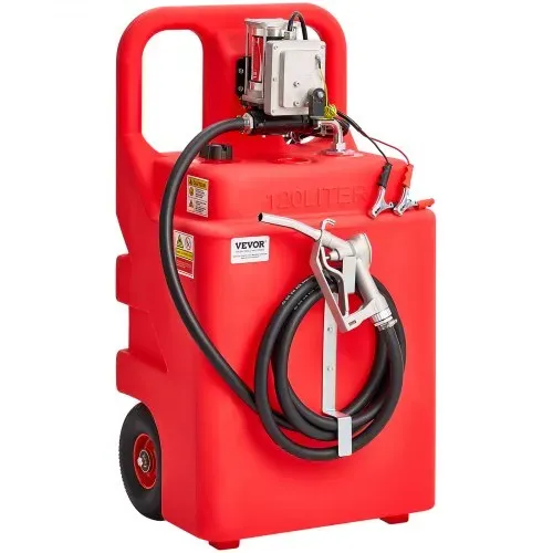 VEVOR Kraftstofftrolley, 121 L, Kraftstoffkanister mit 12 V DC Kraftstofftransferpumpe, 3,9 m Förderschlauch & Zapfpistole aus Aluminiumlegierung, für Motorboote, Geländefahrzeuge, Diesel und Benzin – Bild 9