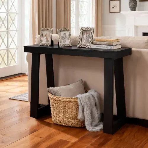 VEVOR Konsolentisch Eingangtisch hinter dem Sofa (91,5 x 30,5 x 81 cm / L x B x H), rechteckiger Beistelltisch aus Mehrschichtplatte für Flur Schlafzimmer Wohnzimmer Foyer, Flurtisch Schwarz Modern – Bild 7