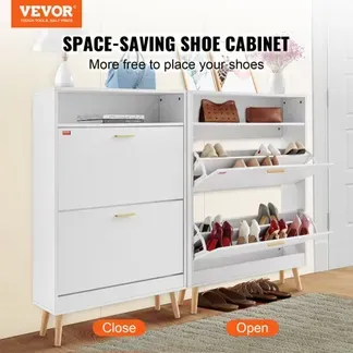 VEVOR Schuhschrank Schmal, Schuhregal Weiß, 800 x 237 x 1205 mm Schuhkipper mit 2 Klappen + oberem Staufach, Schuhkommode 68 kg Tragfähigkeit, Aufbewahrungsschrank Schuh Massivholz für Flur, Outdoor VEVOR Schuhschrank Schmal, Schuhregal Weiß, 800 x 237 x 1205 mm Schuhkipper mit 2 Klappen + oberem Staufach, Schuhkommode 68 kg Tragfähigkeit, Aufbewahrungsschrank Schuh Massivholz für Flur, Outdoor