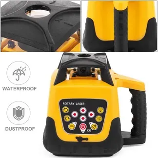 VEVOR Rot Professional Rotationslaser max. Arbeitsbereich 100 m, 360 Rotary Laser Level Wasser- und staubdicht außenbereich Arbeitszeit 20 Stunden in Handwerkerkoffer 2 kg Fernbedienung Yellow Shell VEVOR Rot Professional Rotationslaser max. Arbeitsbereich 100 m, 360 Rotary Laser Level Wasser- und staubdicht außenbereich Arbeitszeit 20 Stunden in Handwerkerkoffer 2 kg Fernbedienung Yellow Shell