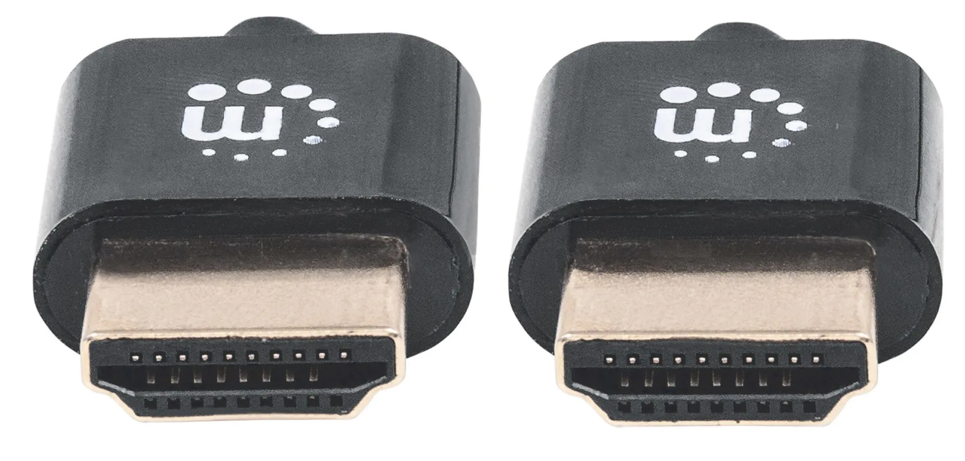 Manhattan Ultradünnes High Speed HDMI-Kabel mit Ethernet-Kanal, HEC, ARC, 3D, 4K, HDMI-Stecker auf HDMI-Stecker, geschirmt, schwarz, 0,5 m – Bild 3