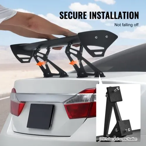 VEVOR GT Wing Autospoiler, 110 cm Universalspoiler mit Einzeldeck, verstellbares leichtes Aluminium, Auto-Heckspoilerflügel, Rennspoiler BGW/JDM Drift Schwarz – Bild 5