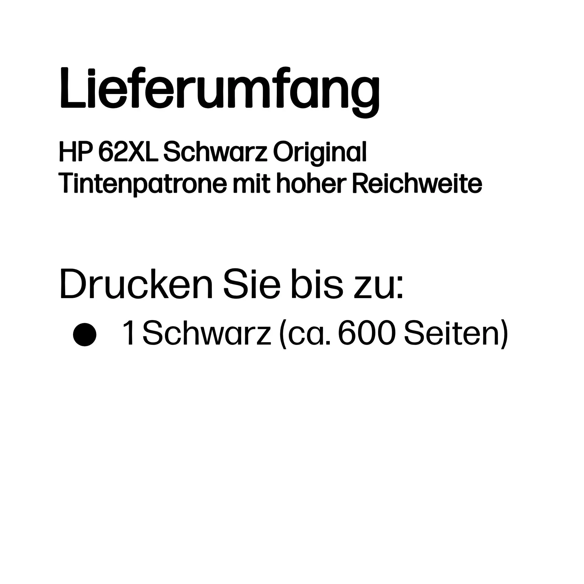 HP 62XL Schwarz Original Tintenpatrone mit hoher Reichweite – Bild 3