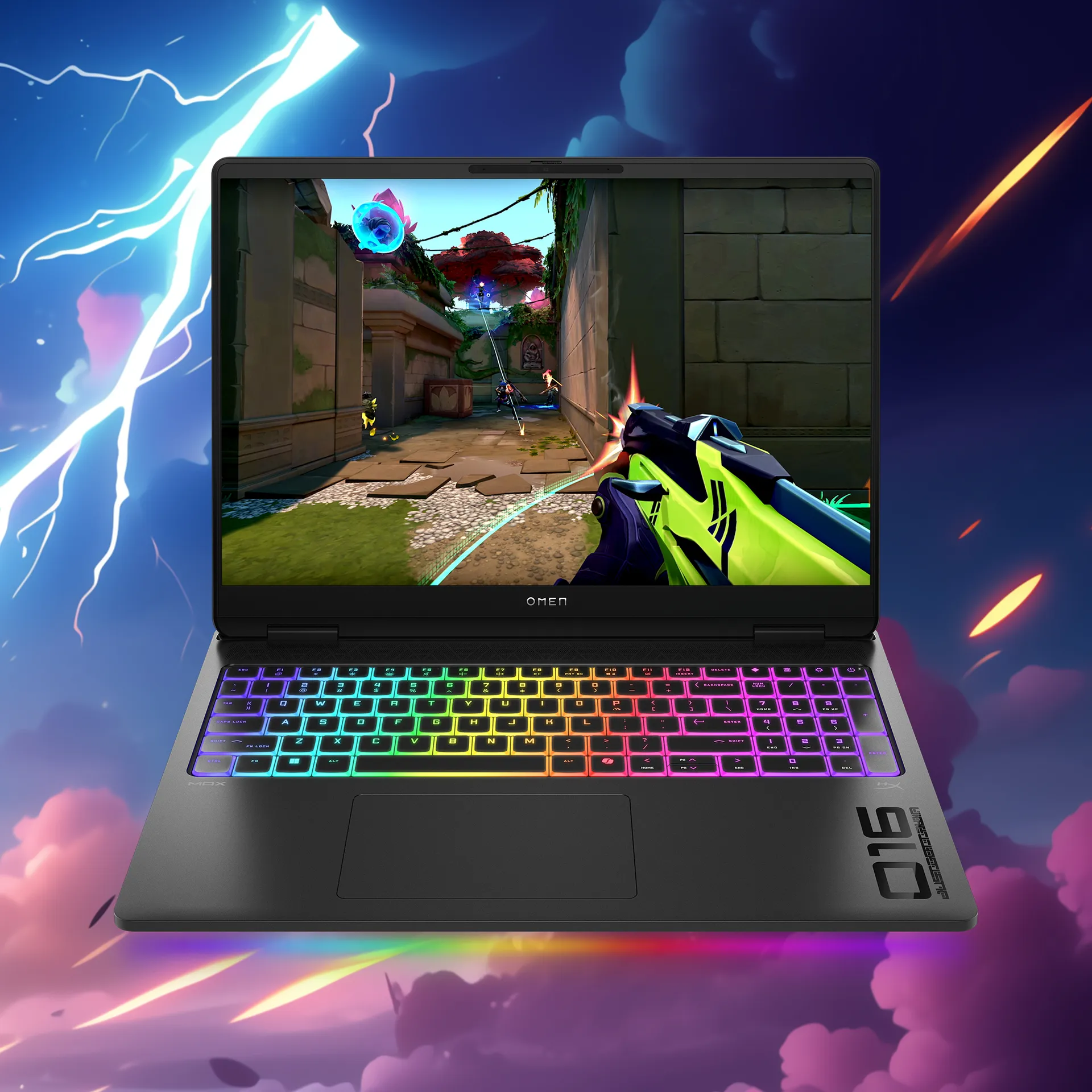 HP OMEN MAX Gaming 16-ah0170ng Intel Core Ultra 7 255HX Laptop 40,6 cm (16") WQXGA 64 GB DDR5-SDRAM 2 TB SSD NVIDIA GeForce RTX 5080 Wi-Fi 6E (802.11ax) Windows 11 Home AI PC Schwarz – Bild 4
