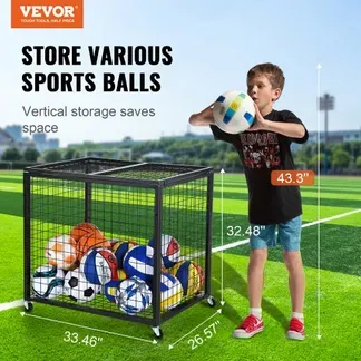 VEVOR Ballwagen Rollwagen 850 x 675 x 825 mm Sportbällen, Abschließbarer Basketballkäfig Ballkäfig, Sportausrüstung für den Innen- und Außenbereich, Rollbar Aufbewahrungswagen aus Stahl für Garagen VEVOR Ballwagen Rollwagen 850 x 675 x 825 mm Sportbällen, Abschließbarer Basketballkäfig Ballkäfig, Sportausrüstung für den Innen- und Außenbereich, Rollbar Aufbewahrungswagen aus Stahl für Garagen