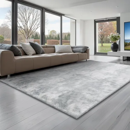 VEVOR Hochflor Teppich 2743×1829 mm, flauschiger Wohnzimmmerteppich mit dreilagigem Material, Bodenteppiche für Wohnzimmer, Schlafzimmer, Wintergarten, fusselfrei & weich, rutschfest, Grau-Mix VEVOR Hochflor Teppich 2743×1829 mm, flauschiger Wohnzimmmerteppich mit dreilagigem Material, Bodenteppiche für Wohnzimmer, Schlafzimmer, Wintergarten, fusselfrei & weich, rutschfest, Grau-Mix