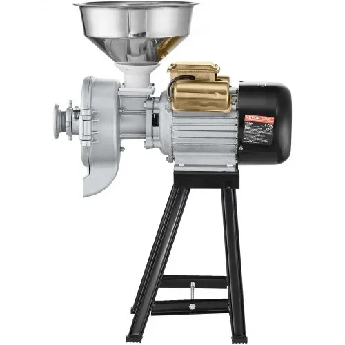 VEVOR Getreidemühle Gewürzmühle 3 kW, kommerzielle Maismühle mit Trichter, Pulvermaschine mit einstellbarer Stärke, Hochleistungs-Futtermehl-Müslimühle Weizenmühle Trocken- und Nassmühle 50 kg/h – Bild 9