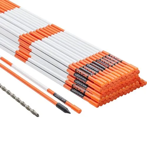 VEVOR 100er-Pack 1219,2 mm Einfahrtsmarkierungen, orangefarbene Schneepflugpfähle, 7,87 mm Fiberglasstab – Bild 8