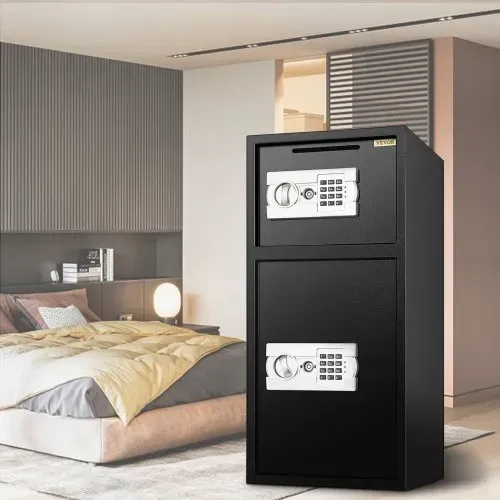 VEVOR Tresor mit Schlüssel Elektronikschloss Tresor 4MM mit Zahlenschloss 74 L, Tresor mit Starkem Eisen, Möbeltresor Elektronikschloss mit Hochbelastbaren Stahlkonstruktion – Bild 7