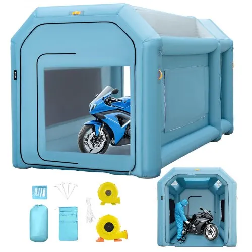 VEVOR Aufblasbare Lackierkabine Zelt 4×2,5×2,5m Sprühkabine Zelt aus 210D Oxford-Gewebe PVC Auto Lackierkabine mit Inflations-/Belüftungsgebläse Ideal für Lackierung und Reparatur von Autoteilen VEVOR Aufblasbare Lackierkabine Zelt 4×2,5×2,5m Sprühkabine Zelt aus 210D Oxford-Gewebe PVC Auto Lackierkabine mit Inflations-/Belüftungsgebläse Ideal für Lackierung und Reparatur von Autoteilen